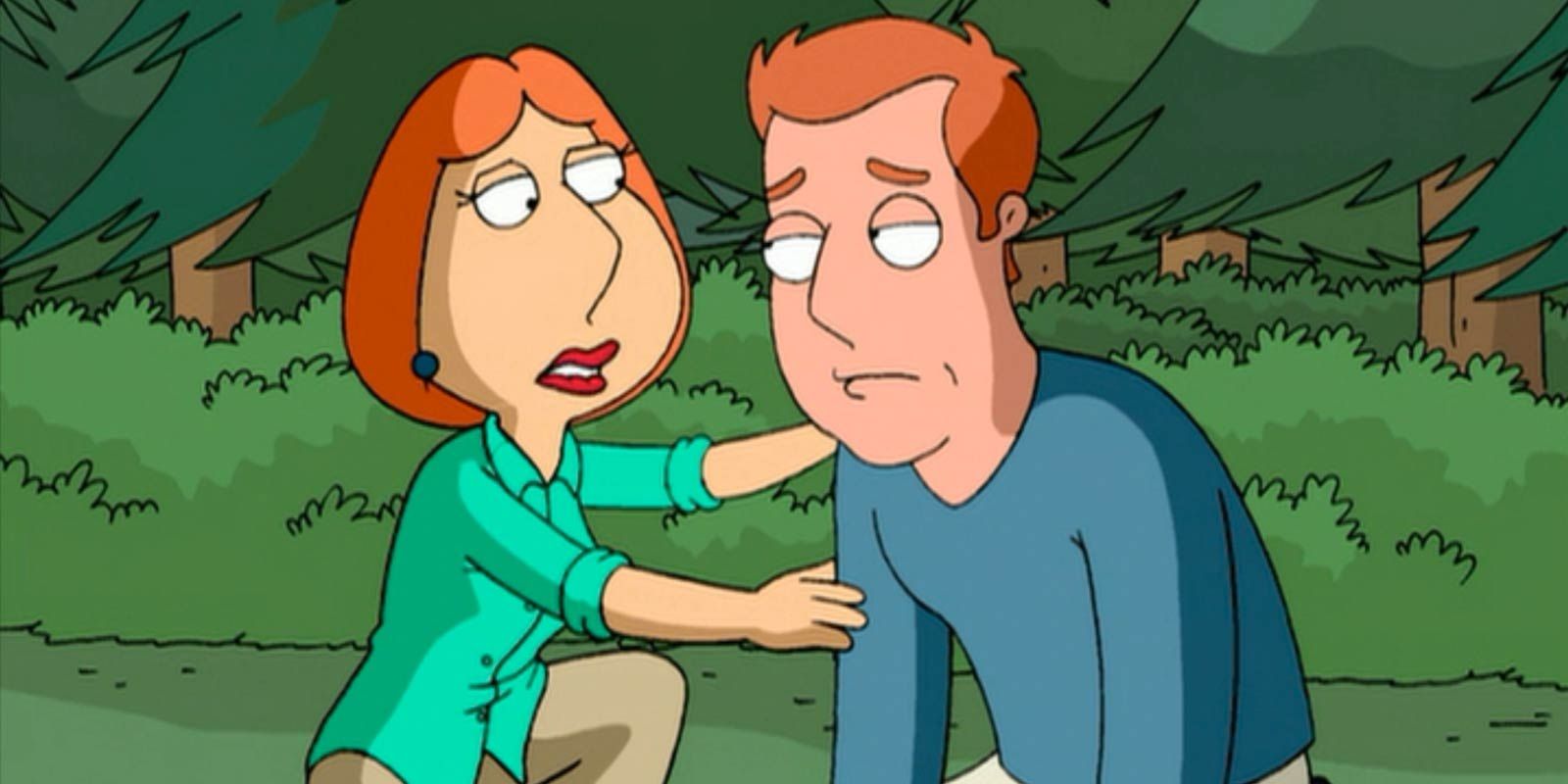 Lois consoles her older brother Patrick in Family Guy