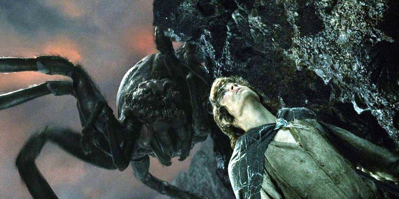 Shelob prepares to pounce on Frodo from above - LOTR