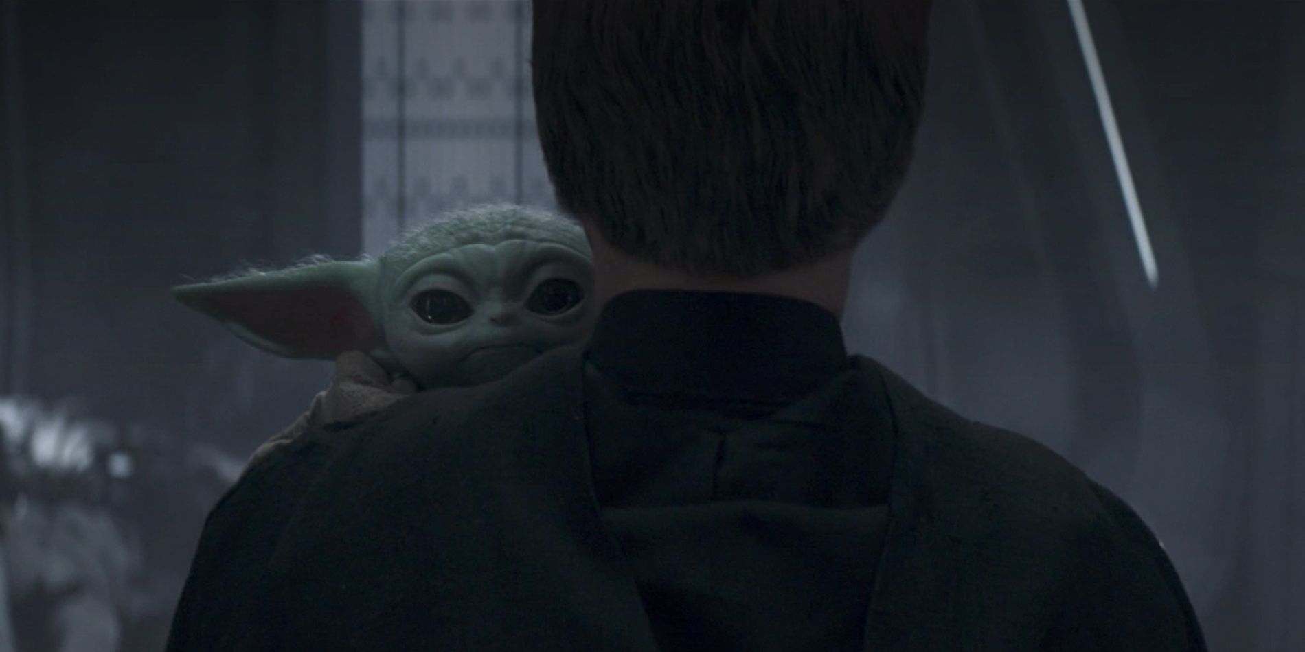 Luke taking Grogu to train him in the Force at the end of season two, episode eight of The Mandalorian