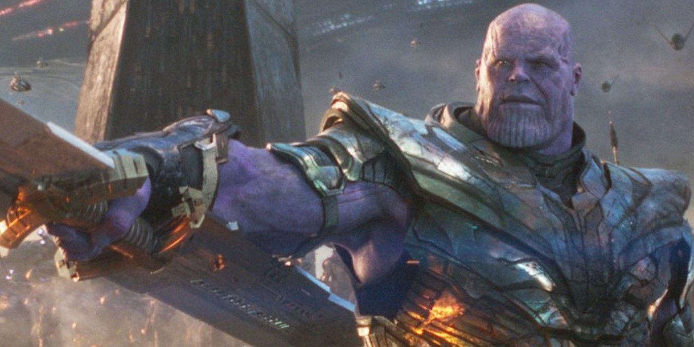 Thanos battles the Avengers in Endgame