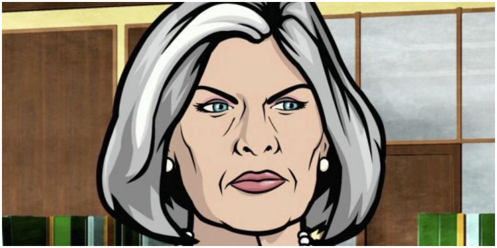 O rosto de Malory Archer em Archer