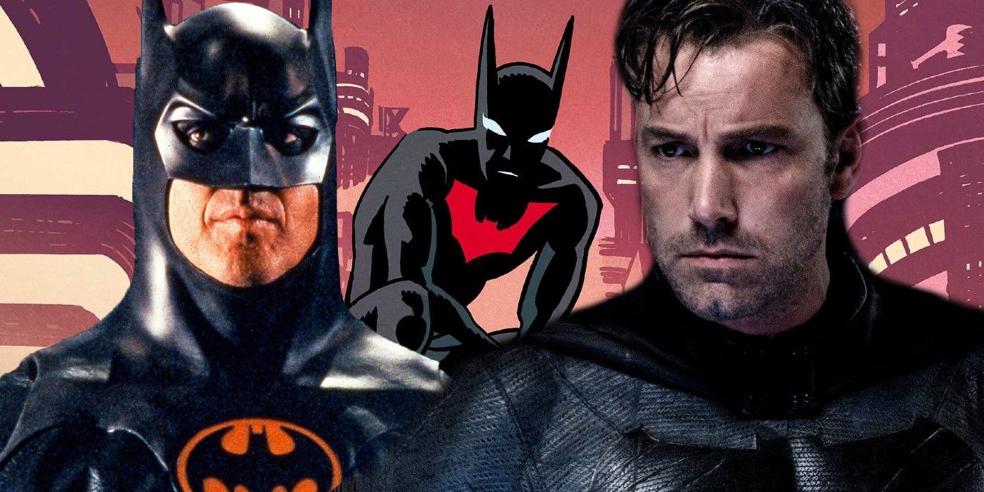 Michael Keaton and Ben Affleck as Batman and Batman Beyond