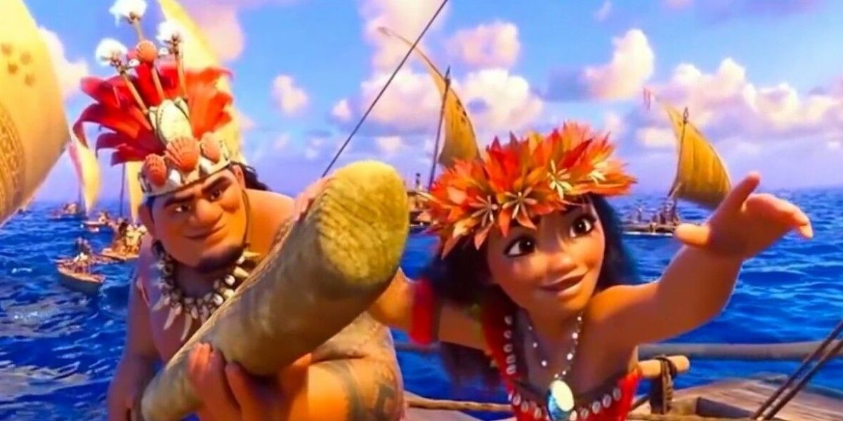 Moana Teaching Her Dad To Sail