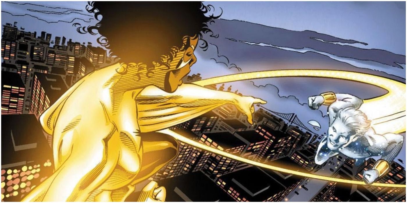 Monica Rambeau fights Genis-Vell in panel from Marvel Comics.