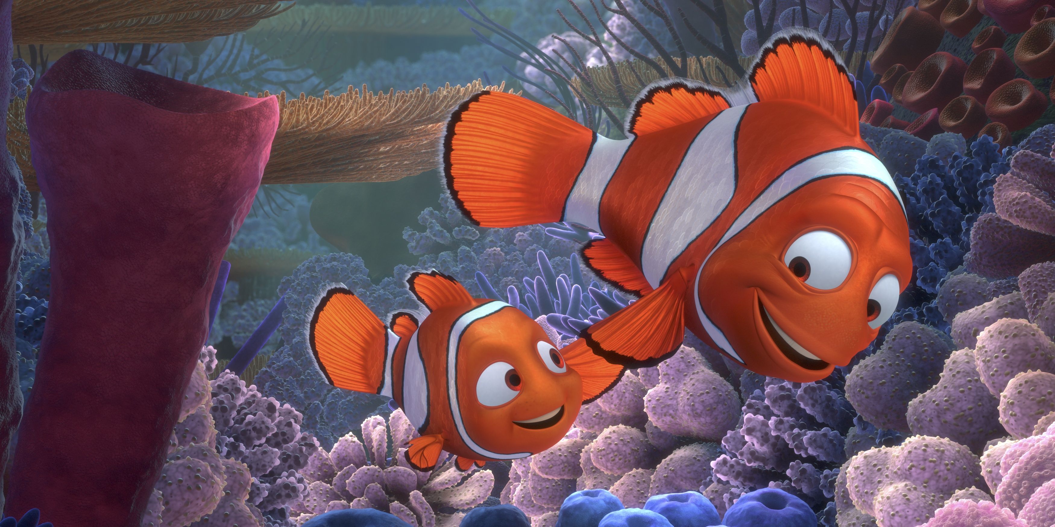 Nemo and his father, Marlin, in Finding Nemo