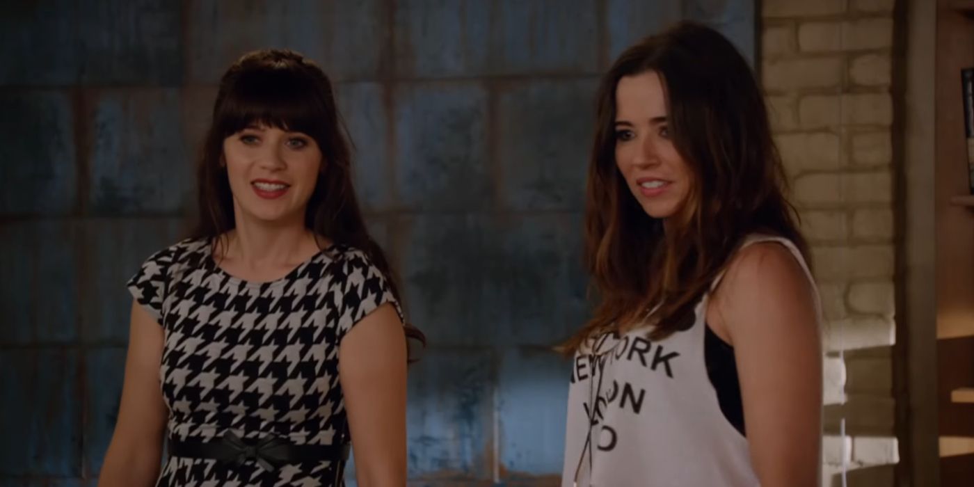 Jess and Abby talk to the rest of the loft roommates in New Girl