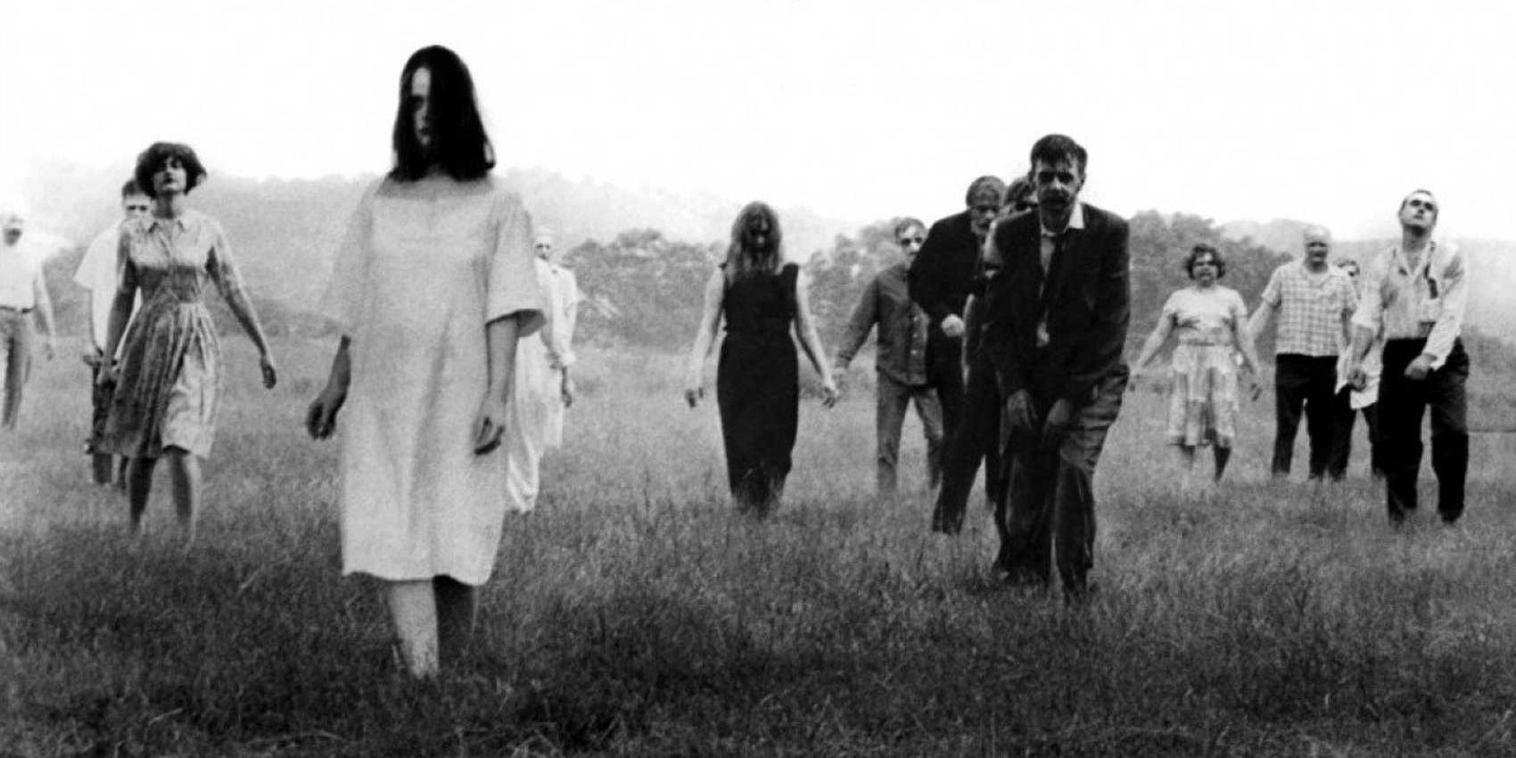A horde of zombies in Night of the Living Dead