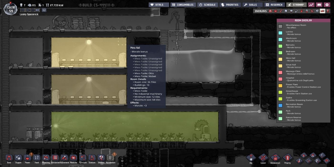 Oxygen Not Included Room Overlay