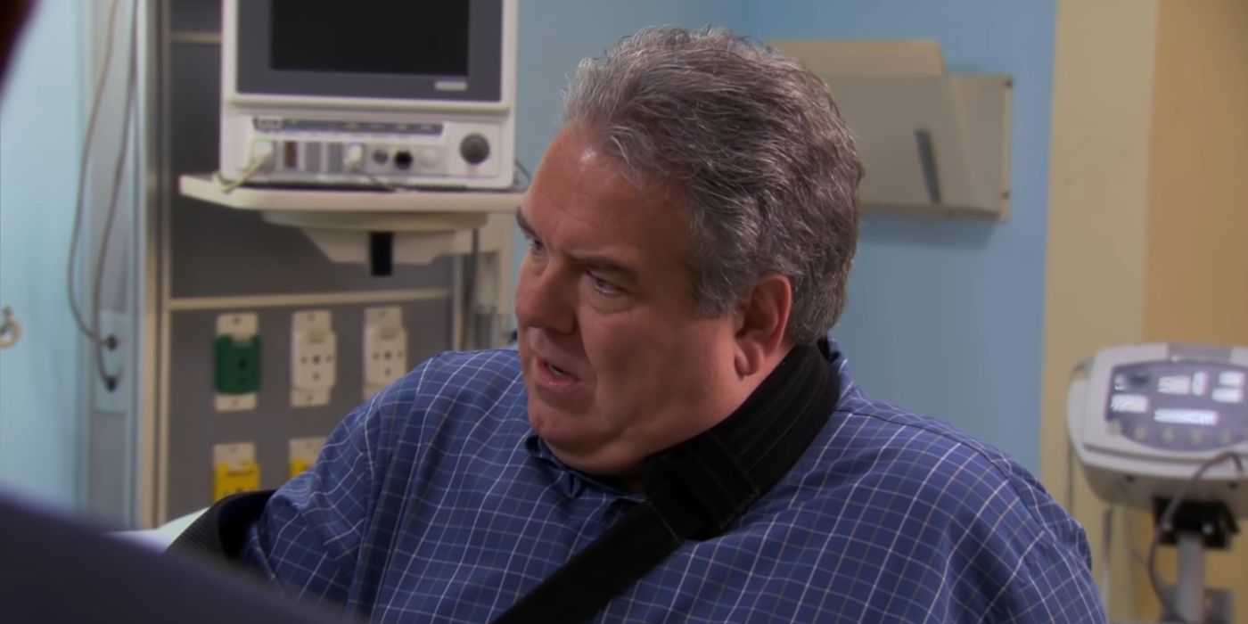 Jerry with a dislocated shoulder on Parks and Rec