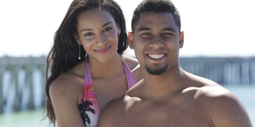 Chantel Everett and Pedro Jimeno in 90 Day Fiance at the beach smiling