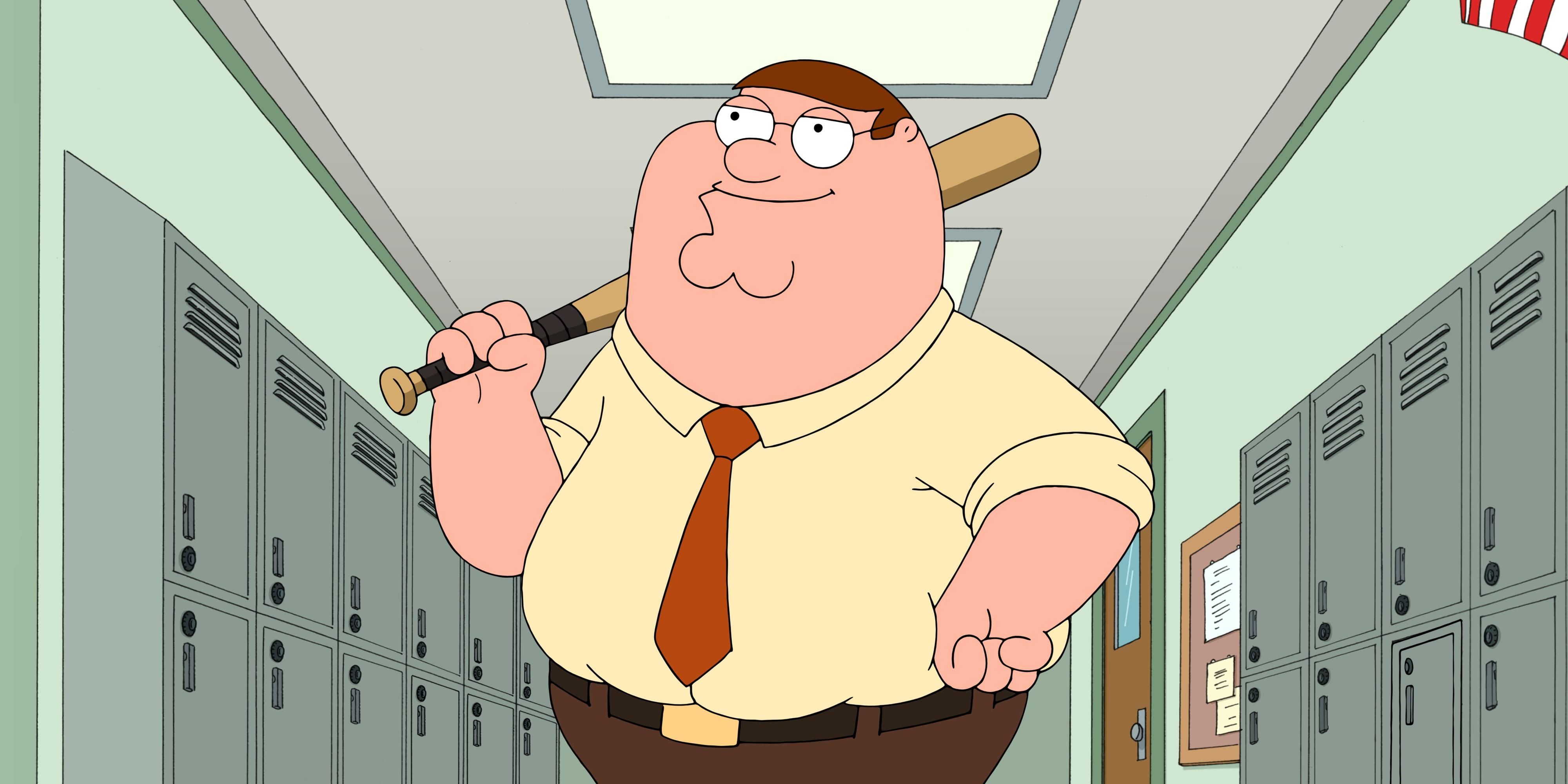 Peter Griffin Walking Through the School With A Bat
