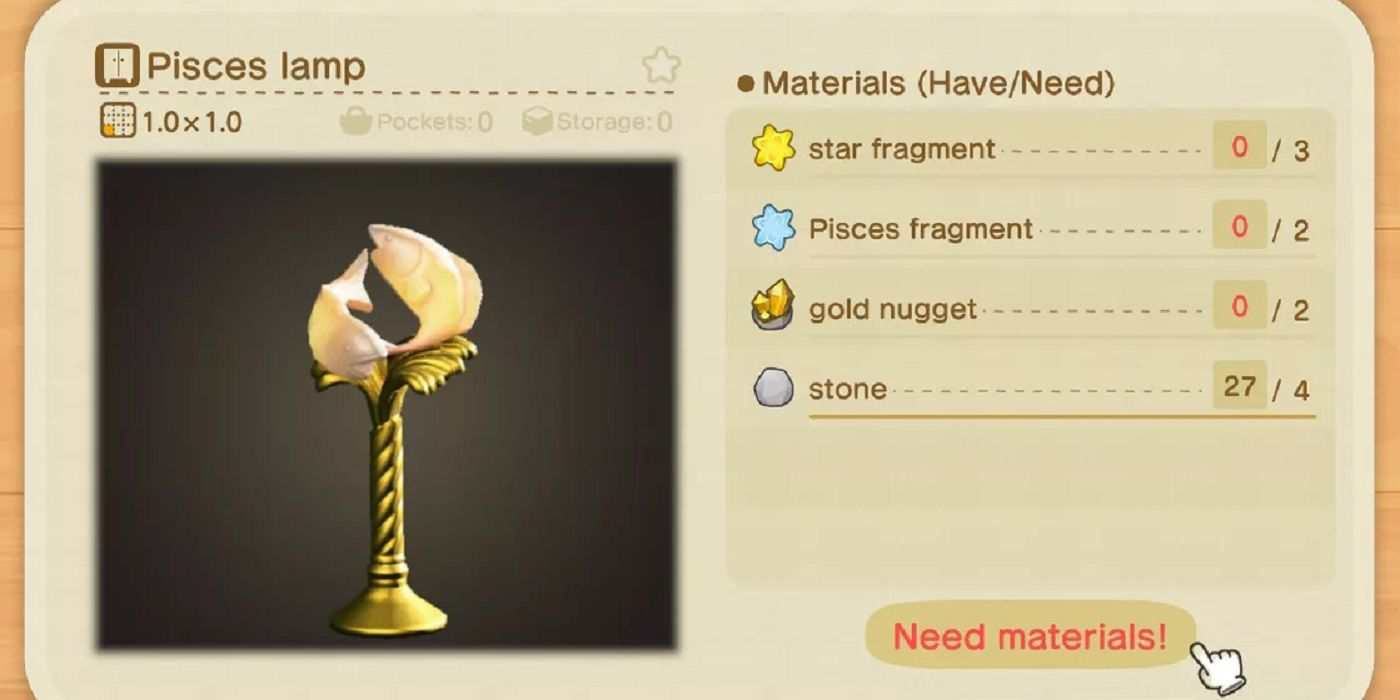 Animal Crossing: All Star Fragment Recipes