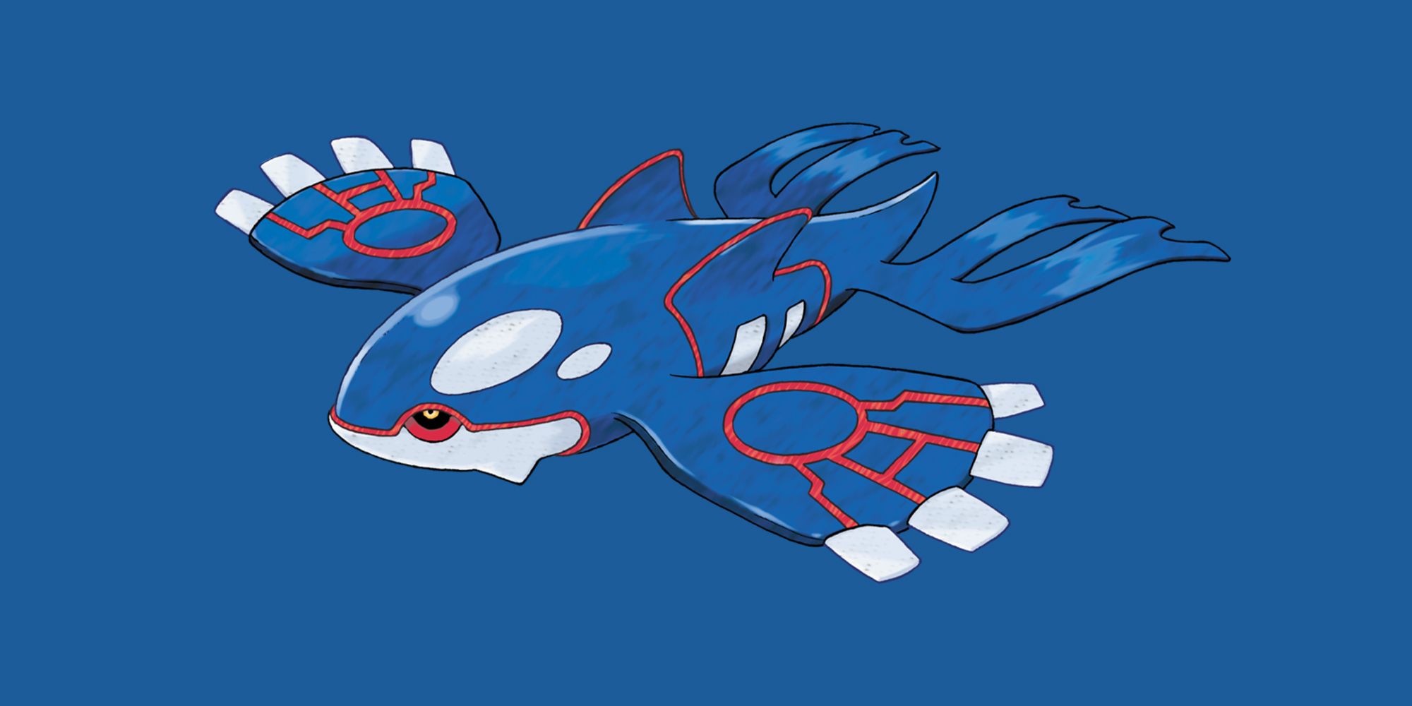 Kyogre from the Pokemon franchise on a blue background