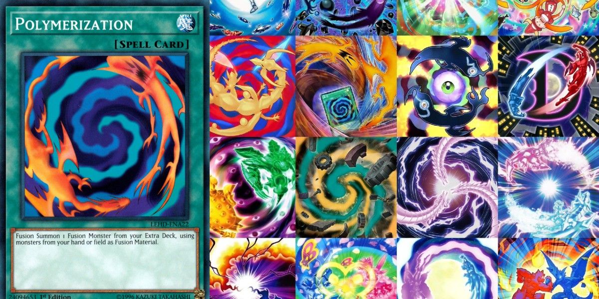 Different versions of the Polymerization card