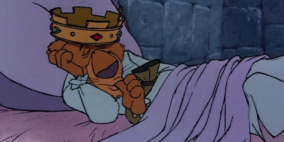 Prince John sucking this thumb in bed in Robin Hood (1973)