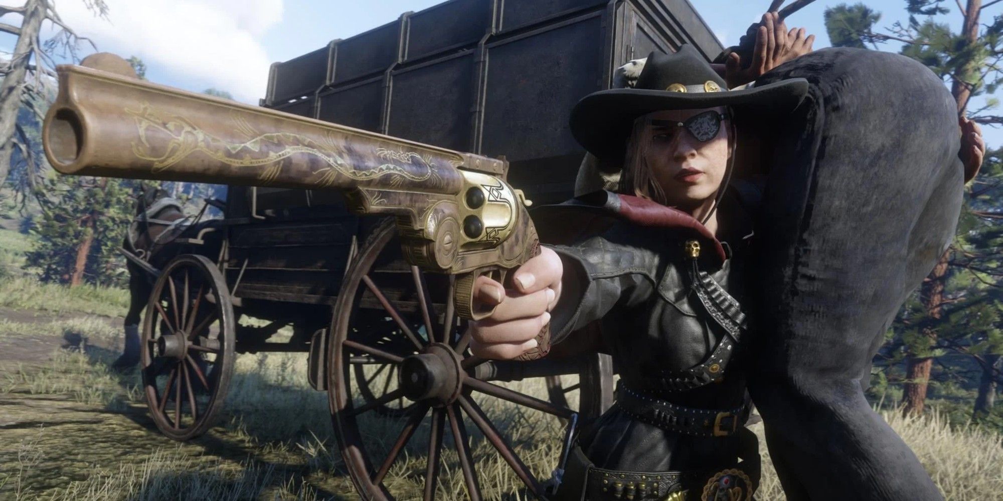 A player captures one of the Legendary Bounties in Red Dead Online