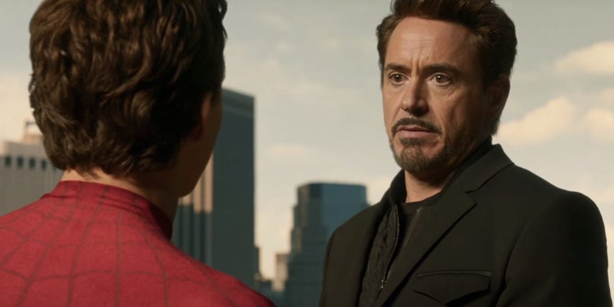 Robert Downey Jr. as Tony Stark in Spider-man: Homecoming