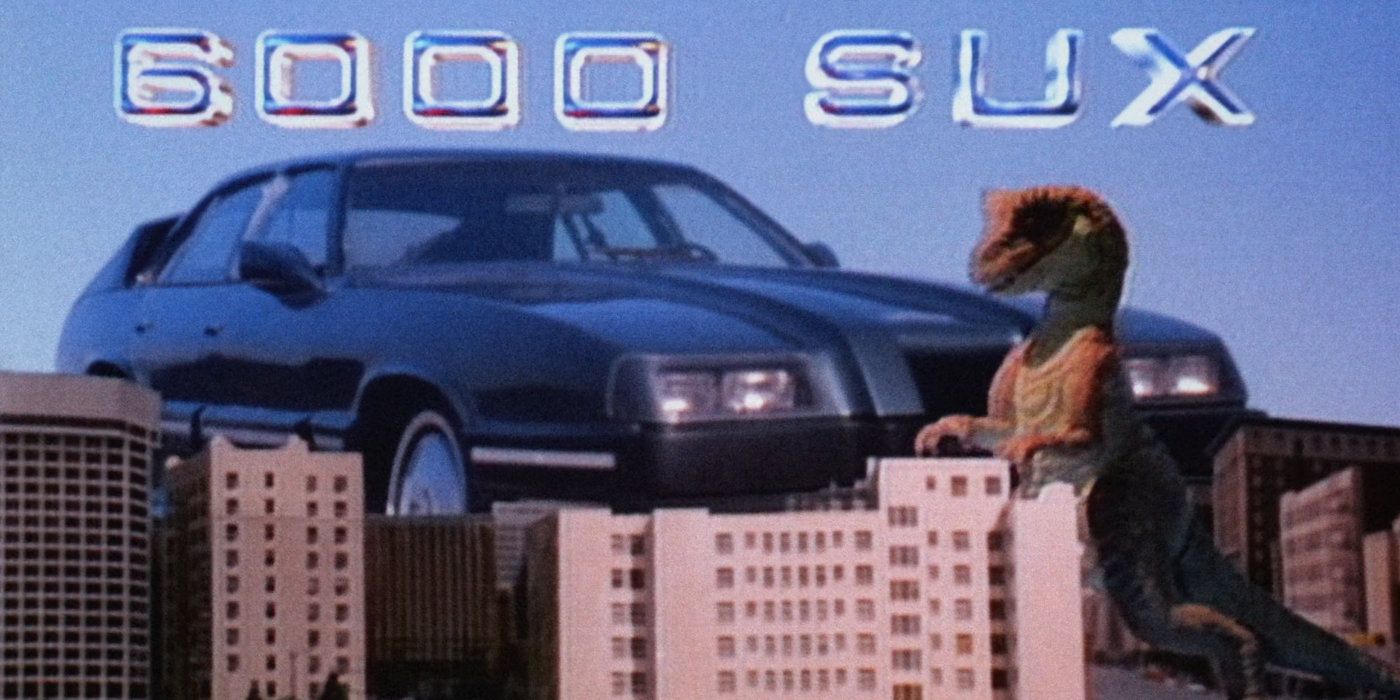 A commercial for the fictional gas-guzzling 6000 SUX, from RoboCop