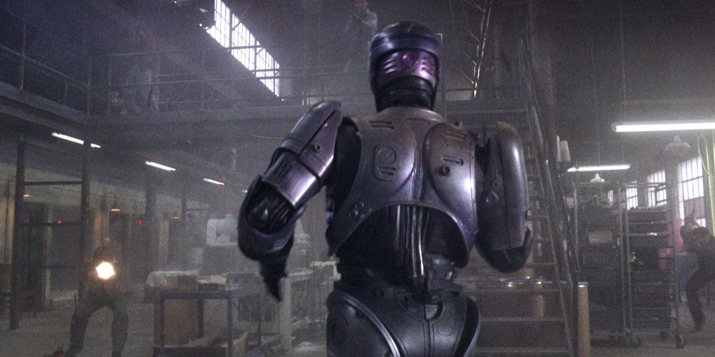 RoboCop busts a drug factory and gets into a firefight with criminals in RoboCop