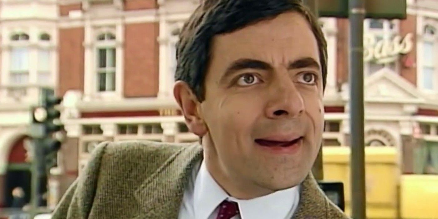 Mr. Bean looks excited in Mr. Bean's Holiday