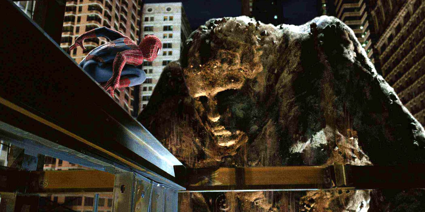 Giant Sandman confronts Spider-Man in Spider-Man 3