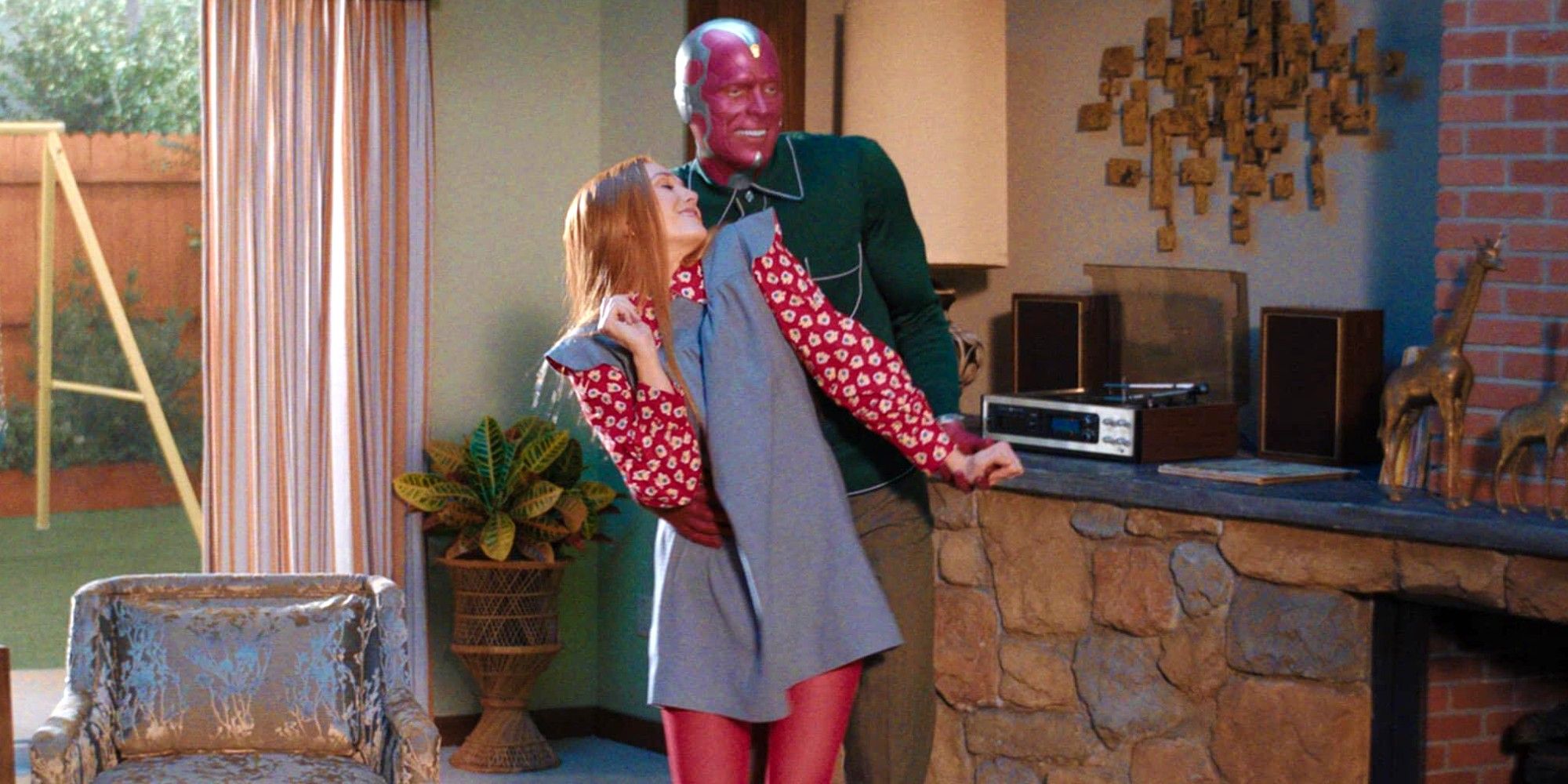 Scarlet Witch and Vision dancing in WandaVision