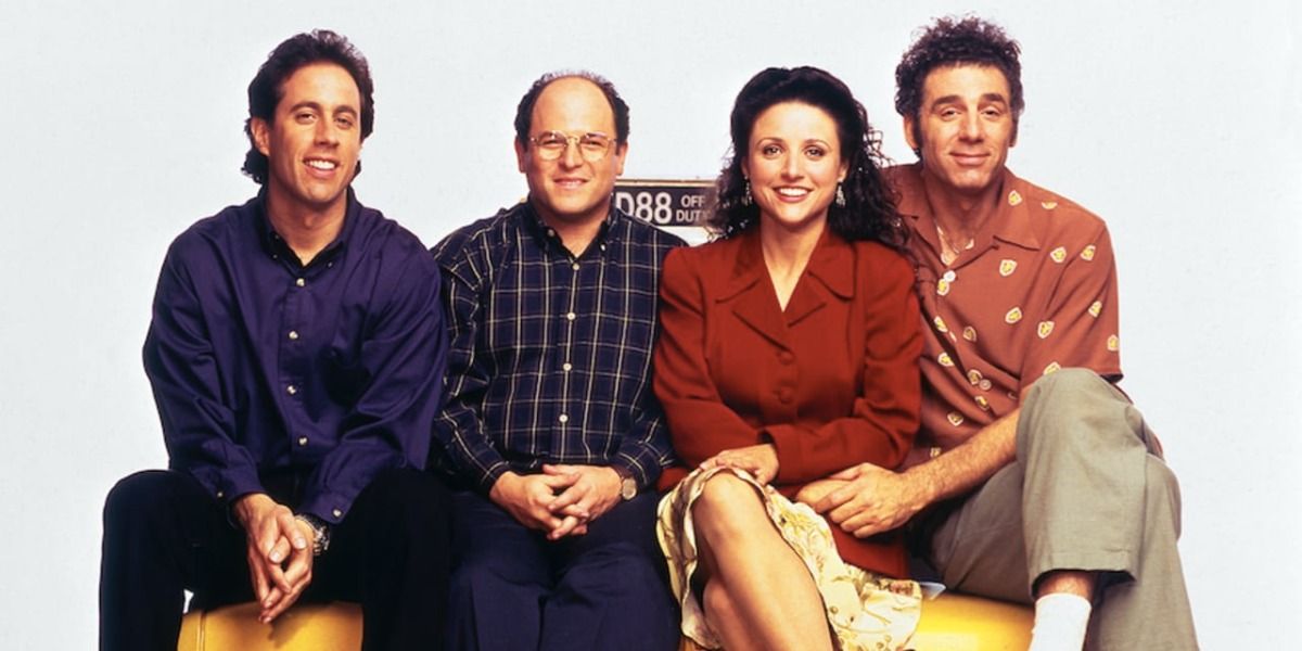 O elenco de Seinfeld em uma imagem promocional para o show