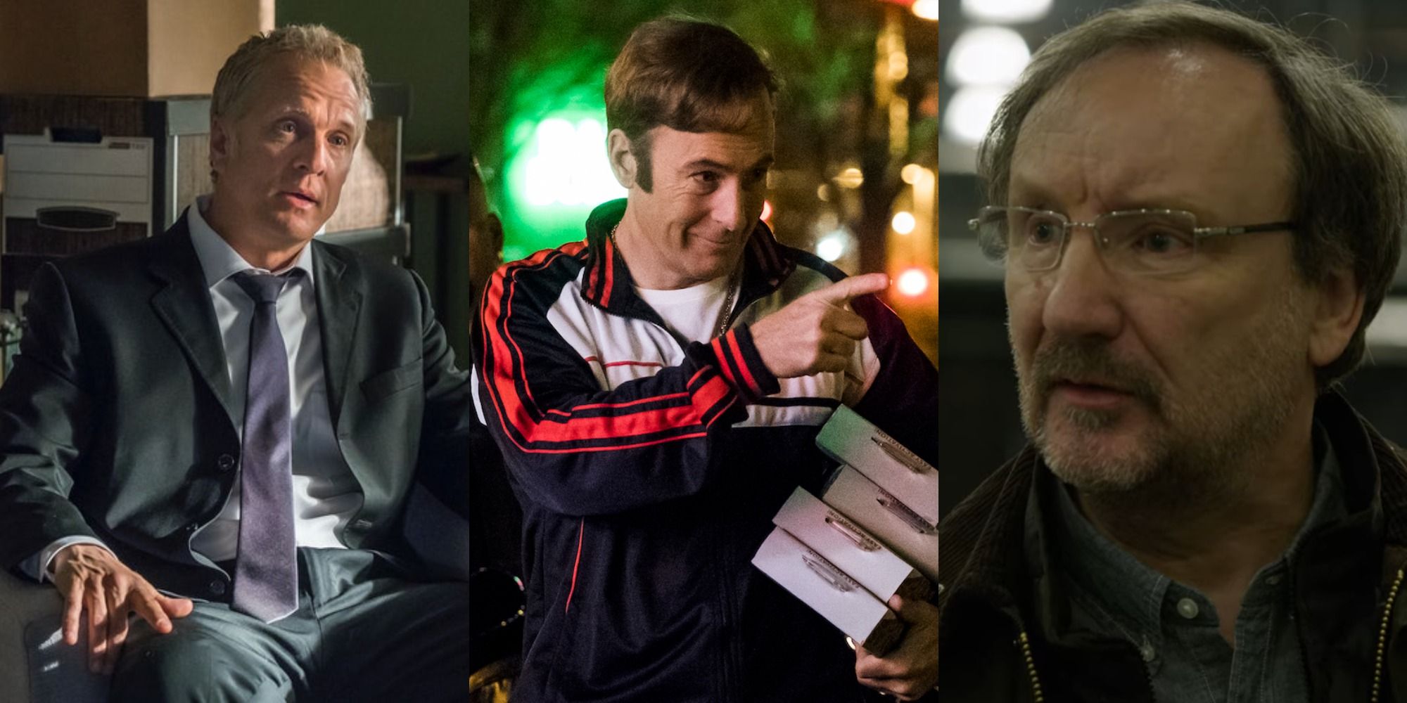 Split image of Howard, Jimmy and Werner in Better Call Saul season 4