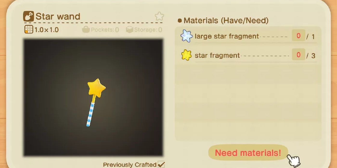 Animal Crossing All Star Fragment Recipes