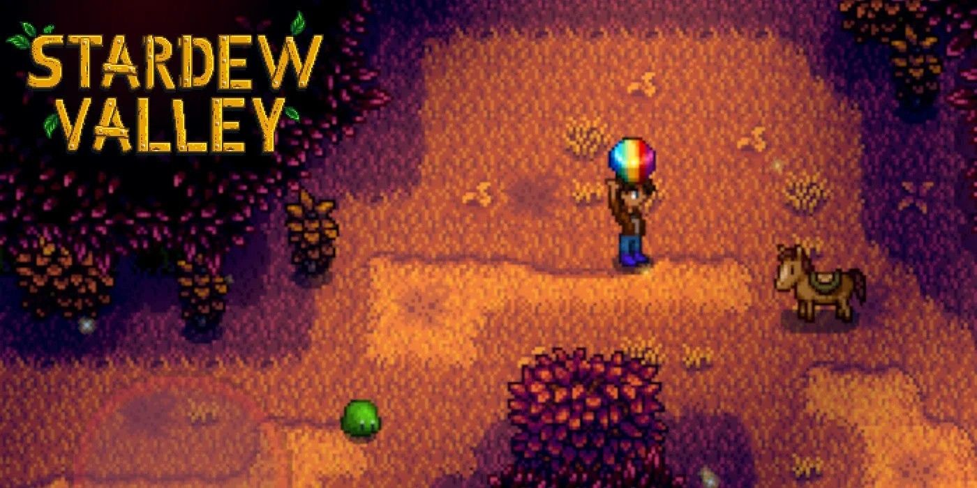 A player shows off his Prismatic Jelly in Stardew Valley