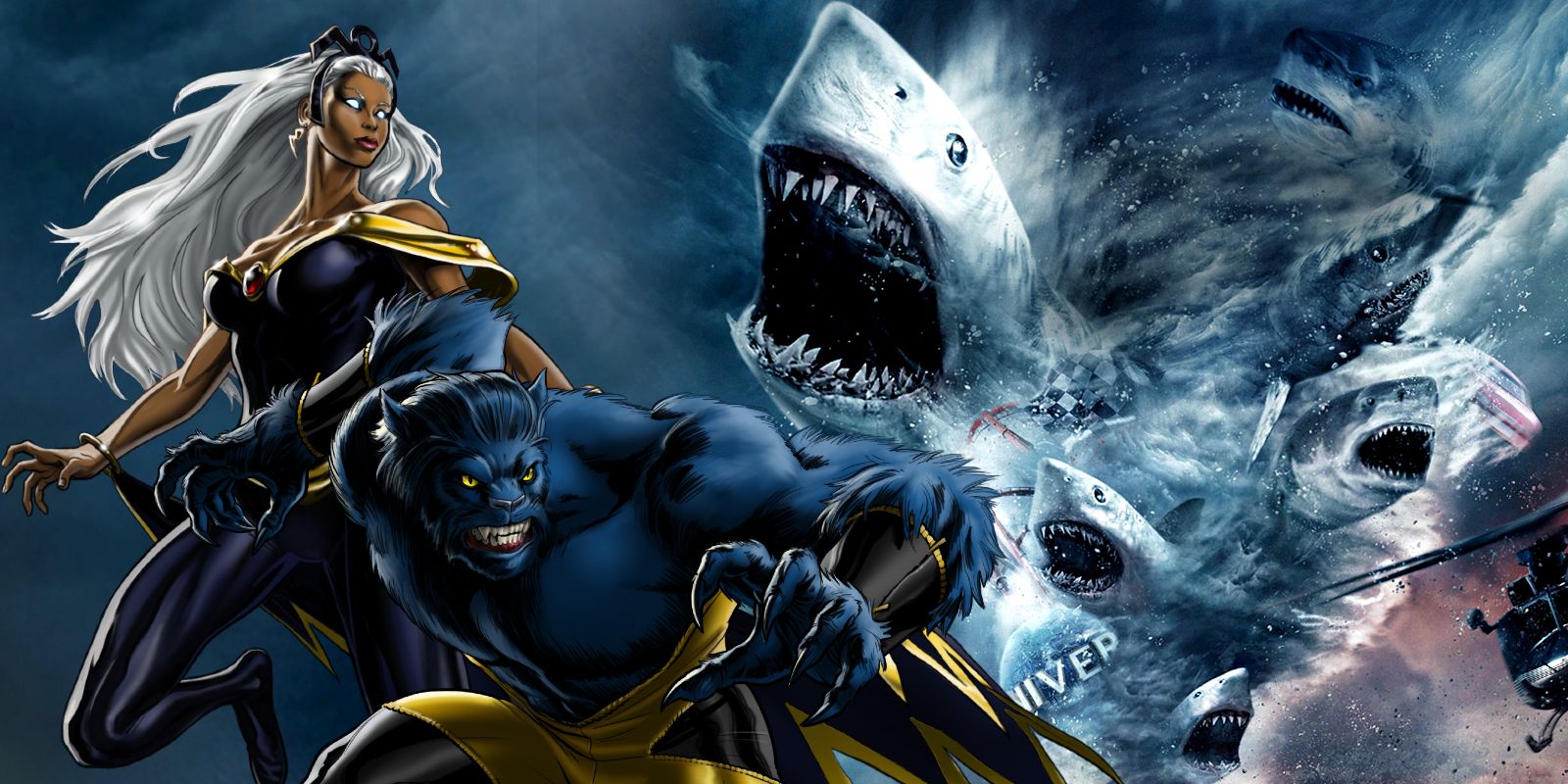 Sharknado Movie with X-Men Storm and Beast