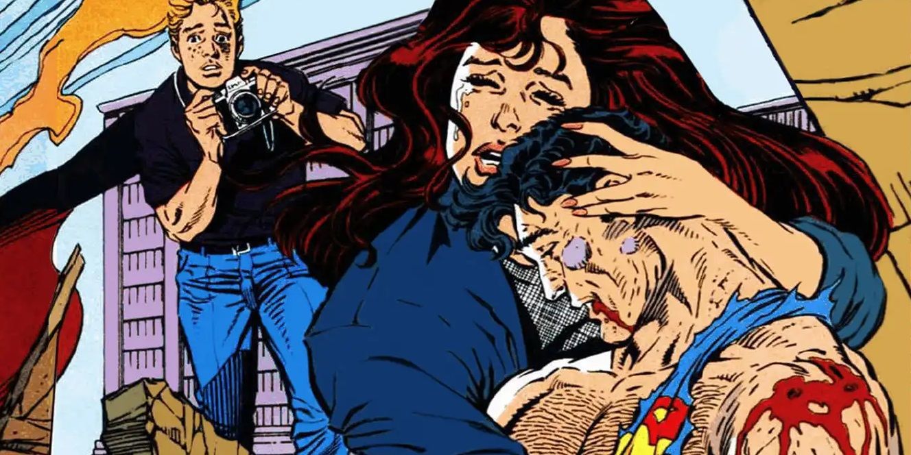 Superman, Lois, and Jimmy in The Death of Superman