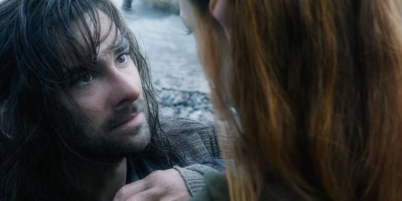 Kili looking at Tauriel in The Hobbit.