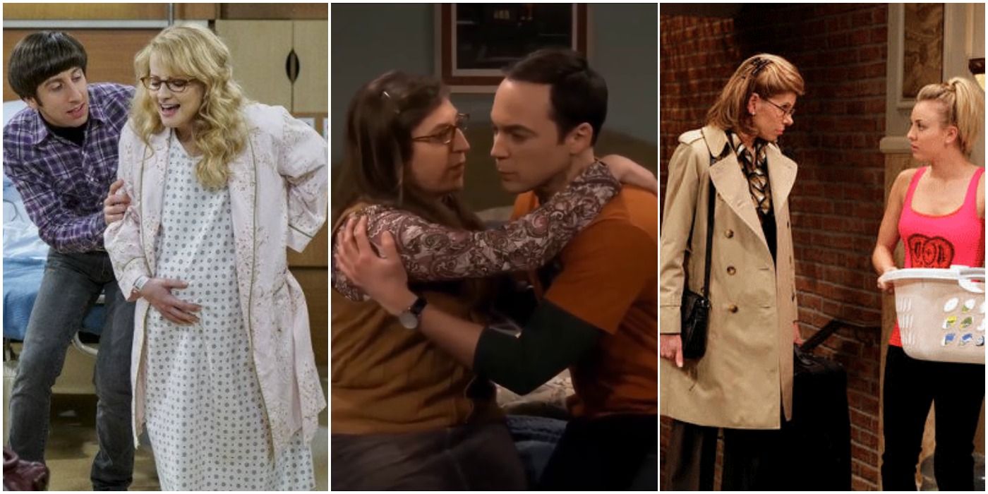 Pregnant Bernadette w. Howard @ Hospital/Amy and Sheldon trying to hug/Beverly confronting Penny