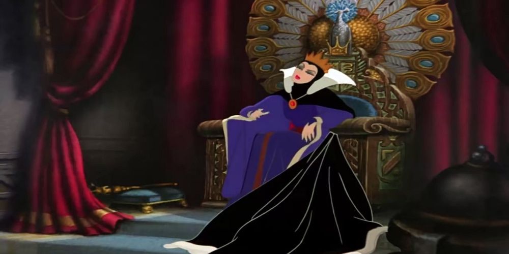 The Evil Queen on her throne in Snow White 