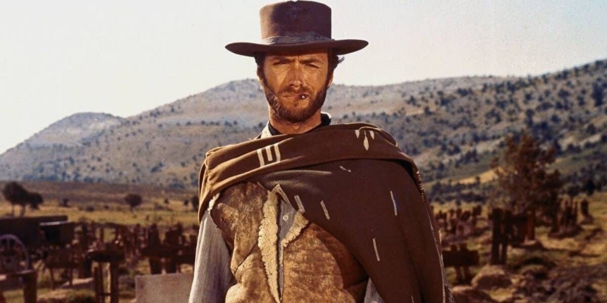 Clint Eastwood standing in the desert in The Good the Bad and the Ugly.