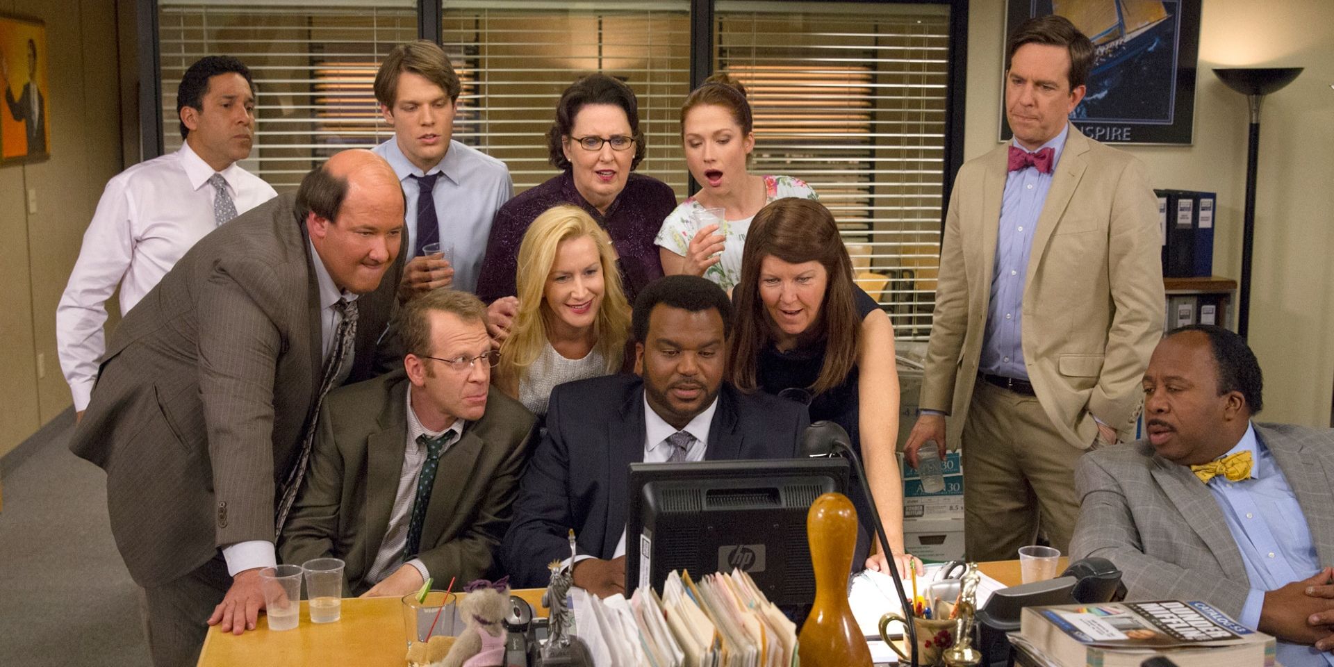 The Characters from The Office grouped together in the series' finale.