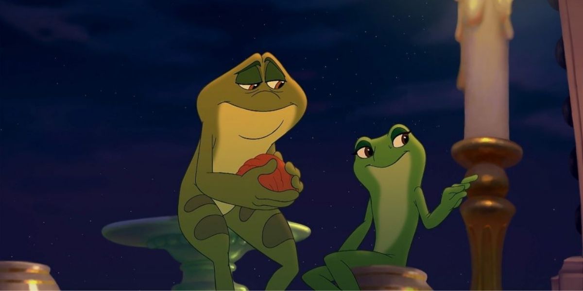 Tiana and Prince Naveen as Frogs