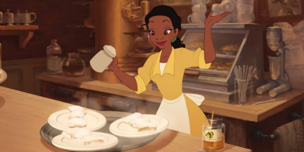 Tiana cooking in The Princess and the Frog