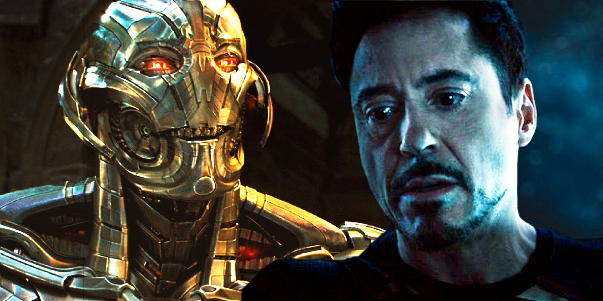 Tony Stark e Ultron em Vingadores: Era de Ultron