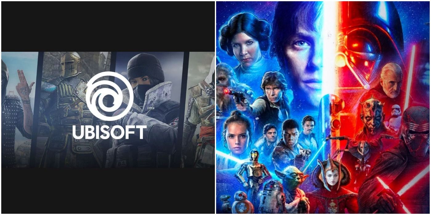 Ubisoft logo and banner, art for the Star Wars Skywalker Saga
