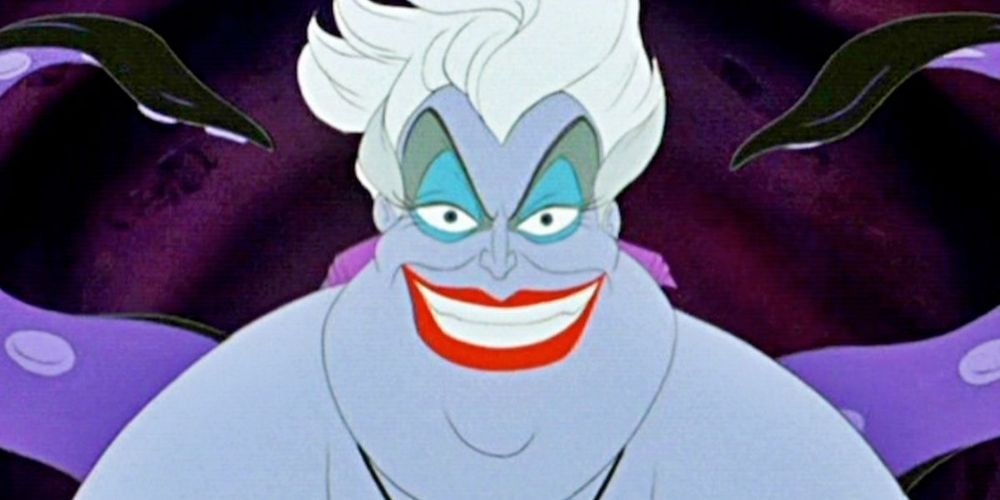 Ursula smiling and looking into the camera in The Little Mermaid