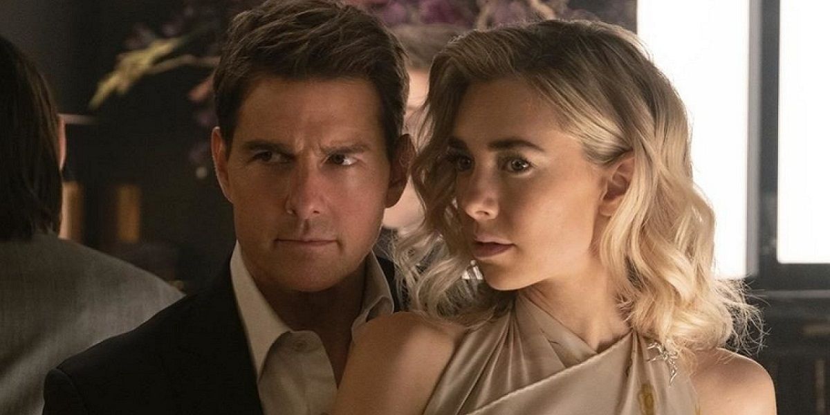 Ethan Hunt and White Widow stand close in Mission Impossible Fallout