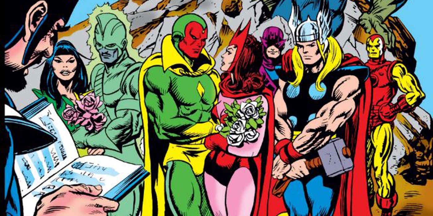 Vision and Scarlet Witch marry in Avengers comics.