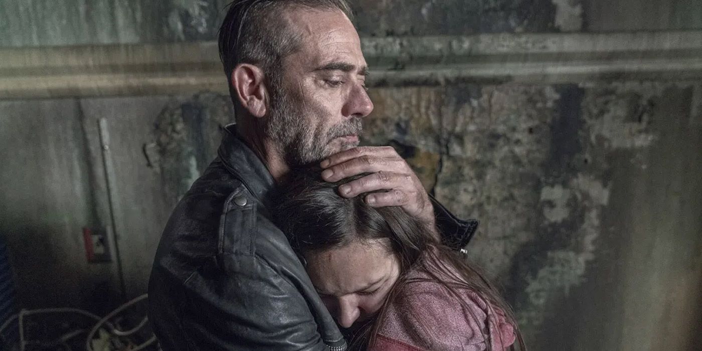 Negan hugs Lydia in The Walking Dead
