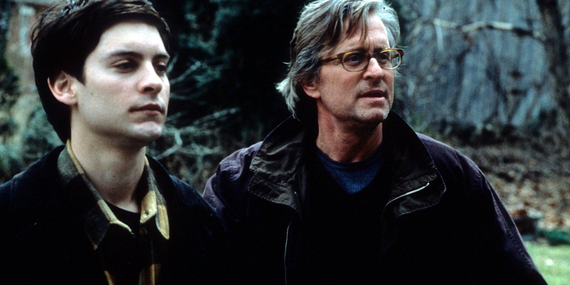 James and Professor Grady looking to the distance in Wonder Boys.