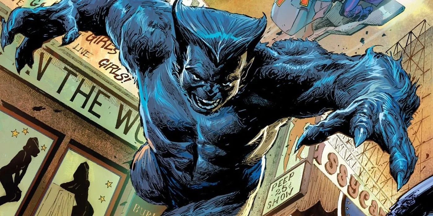 X-Men's Hank McCoy aka Beast prancing into action