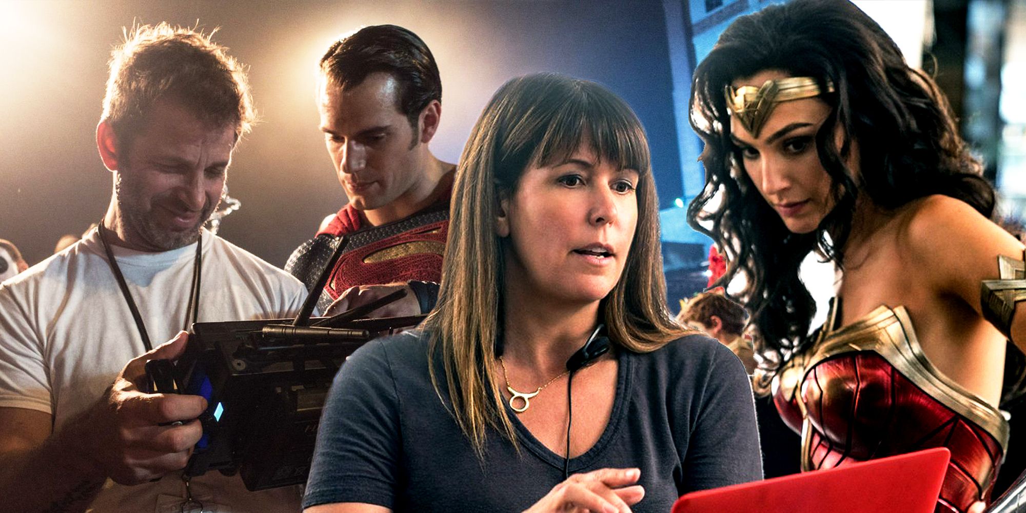 Zack Snyder with Henry Cavill in Batman v Superman and Patty Jenkins with Gal Gadot in Wonder Woman 1984