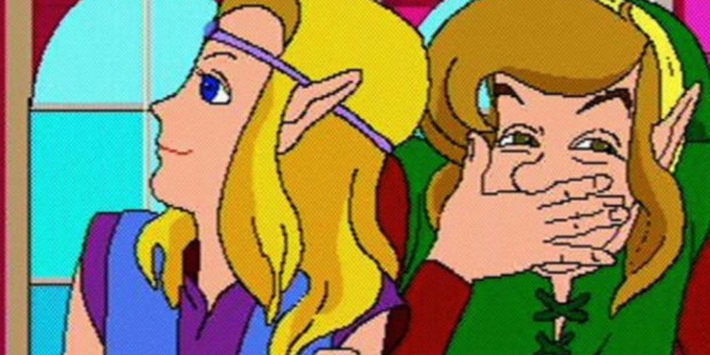 Link laughs at Zelda in Animation Magic's Legend of Zelda game.