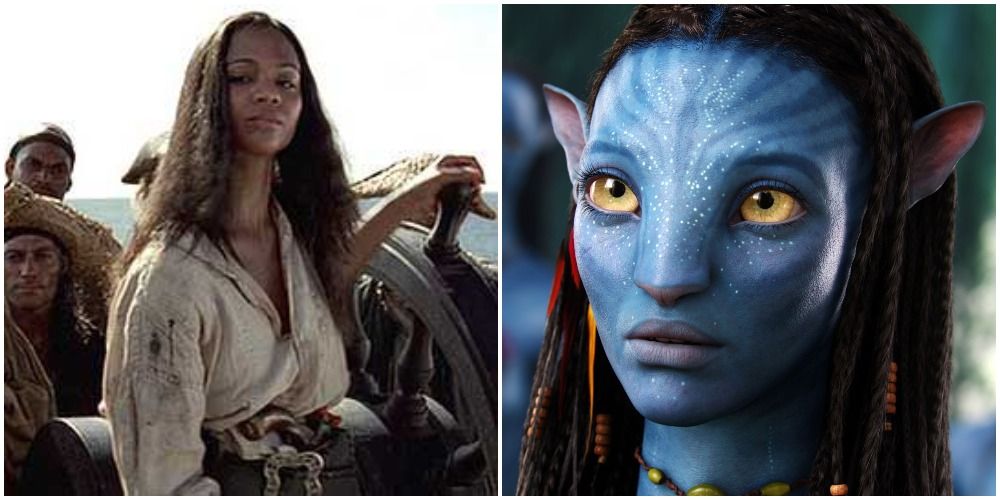 Collage Of Zoe Saldana Roles